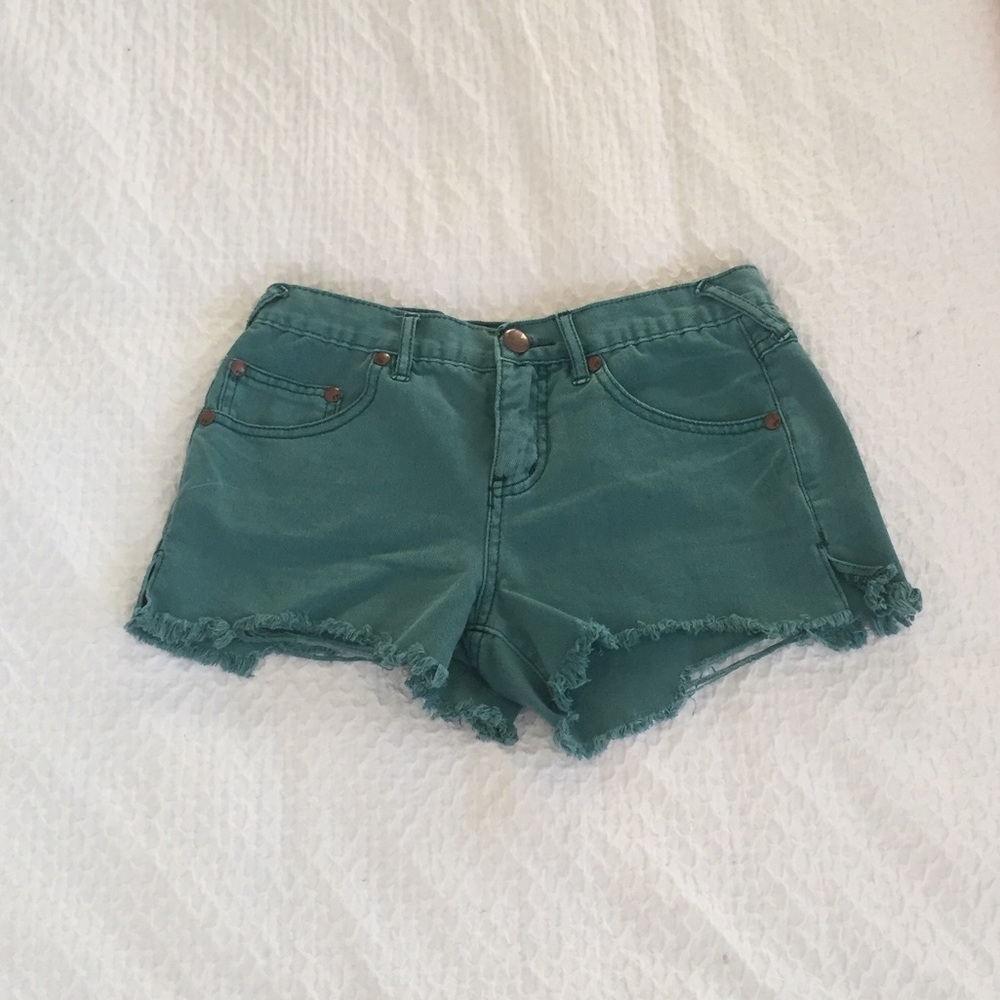 Free people teal shorts size 26